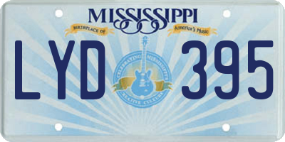 MS license plate LYD395