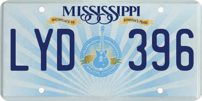 MS license plate LYD396