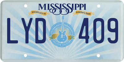 MS license plate LYD409