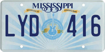 MS license plate LYD416