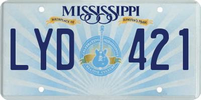 MS license plate LYD421