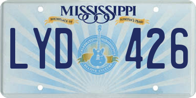 MS license plate LYD426