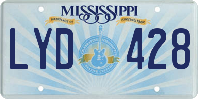 MS license plate LYD428