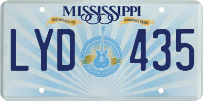 MS license plate LYD435