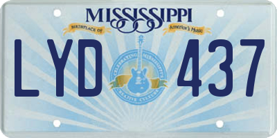 MS license plate LYD437