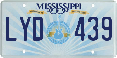 MS license plate LYD439