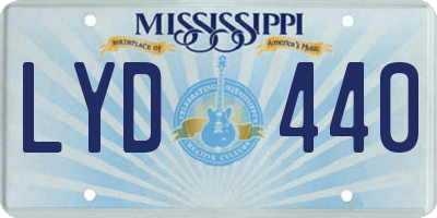 MS license plate LYD440