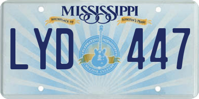 MS license plate LYD447