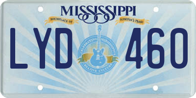 MS license plate LYD460