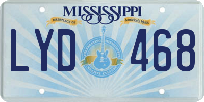 MS license plate LYD468