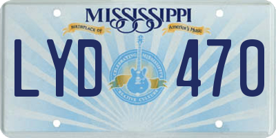 MS license plate LYD470