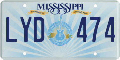MS license plate LYD474