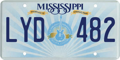 MS license plate LYD482