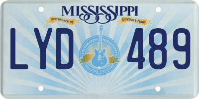 MS license plate LYD489