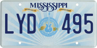MS license plate LYD495