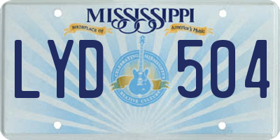 MS license plate LYD504