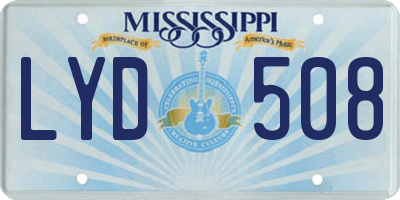 MS license plate LYD508
