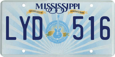 MS license plate LYD516