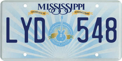 MS license plate LYD548