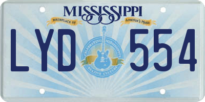MS license plate LYD554