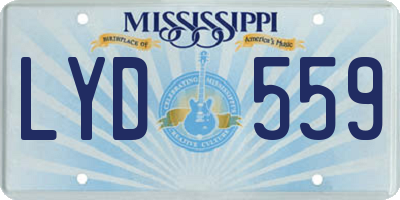 MS license plate LYD559