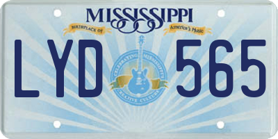 MS license plate LYD565