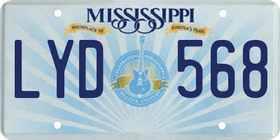 MS license plate LYD568