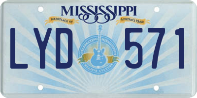 MS license plate LYD571