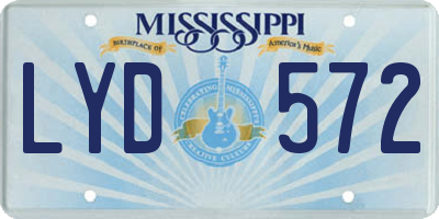 MS license plate LYD572