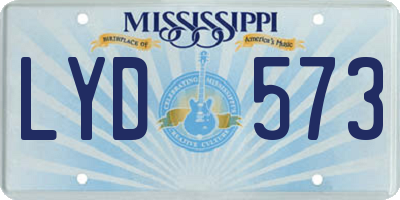 MS license plate LYD573