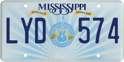 MS license plate LYD574