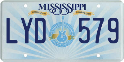MS license plate LYD579