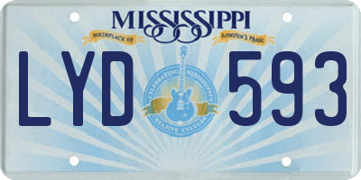 MS license plate LYD593