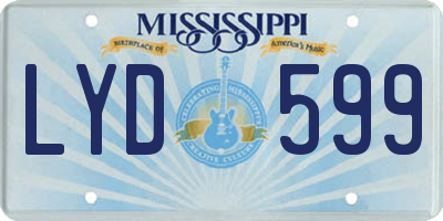 MS license plate LYD599