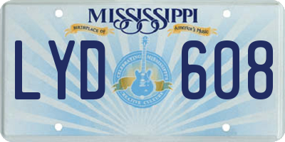 MS license plate LYD608