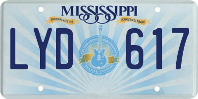 MS license plate LYD617