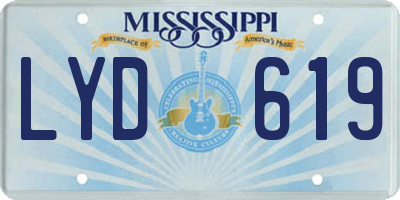 MS license plate LYD619
