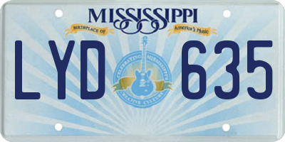 MS license plate LYD635