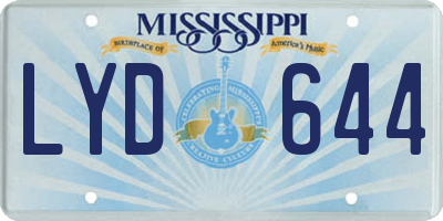 MS license plate LYD644