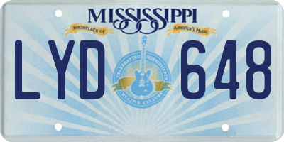 MS license plate LYD648