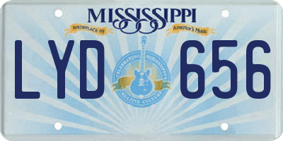 MS license plate LYD656