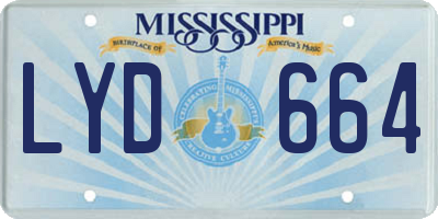 MS license plate LYD664