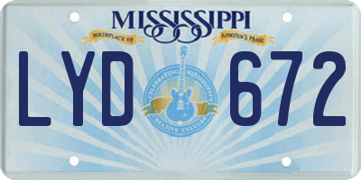 MS license plate LYD672