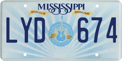 MS license plate LYD674