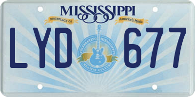 MS license plate LYD677