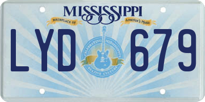 MS license plate LYD679