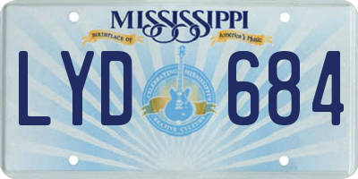 MS license plate LYD684