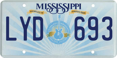MS license plate LYD693