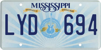 MS license plate LYD694