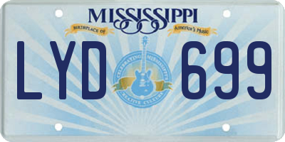 MS license plate LYD699